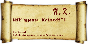 Négyessy Kristóf névjegykártya