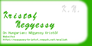 kristof negyessy business card
