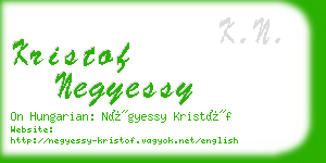 kristof negyessy business card